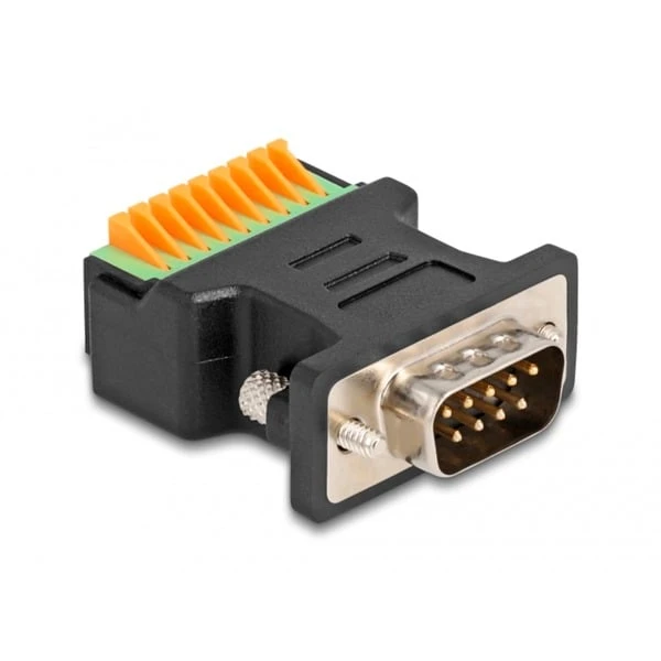 DeLOCK D-Sub 9 Pin Stecker > Terminalblock Adapter Mit Drucktaster – Bild 2