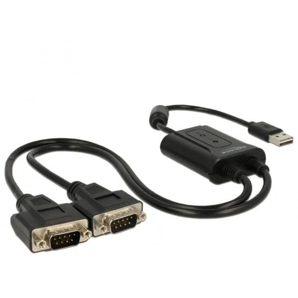 DeLOCK EASY-USB 2.0 Adapterkabel, USB-A Stecker > 2x Seriell RS-232 Stecker, Y-Kabel