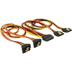 DeLOCK SATA 15Pin > 2x Gewinkelt (unten) + 2x Gerade, Kabel