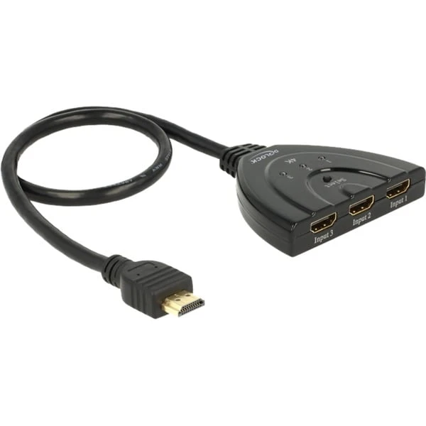 DeLOCK Switch 3x HDMI In > 1x HDMI Out 4K, HDMI Switch