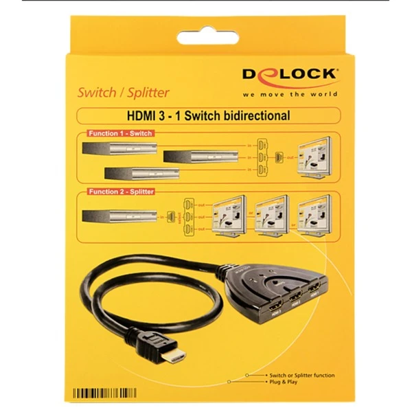 DeLOCK Switch HDMI-A Stecker > 3x HDMI-A Buchse, HDMI Switch 2 DeLOCK Switch HDMI-A Stecker > 3x HDMI-A Buchse, HDMI Switch – Bild 2