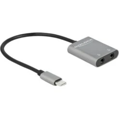 DeLOCK USB 2.0 Adapter, USB-C Stecker > 2x 3,5mm Klinkenbuchse, Splitter & Switches