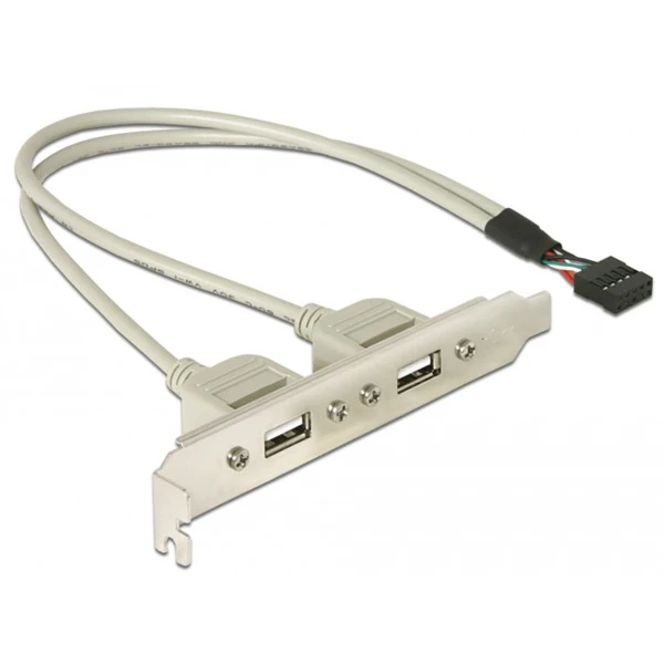 DeLOCK USB 2.0 Slotblende, 10 Pin Header > 2x USB-A Buchse 1 DeLOCK USB 2.0 Slotblende, 10 Pin Header > 2x USB-A Buchse