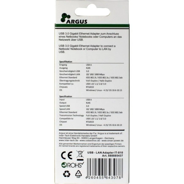 Inter-Tech Argus IT-810, LAN-Adapter 4 Inter-Tech Argus IT-810, LAN-Adapter – Bild 4