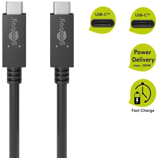 Goobay USB 3.2 Gen 2 Kabel, USB-C Stecker > USB-C Stecker 2 Goobay USB 3.2 Gen 2 Kabel, USB-C Stecker > USB-C Stecker – Bild 2